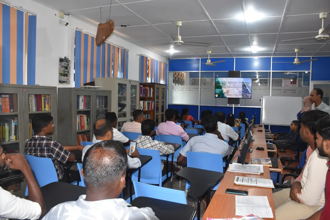 The E-Library with computer screens