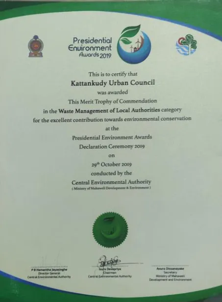 Trophy of the Presidential Environment Award 2019